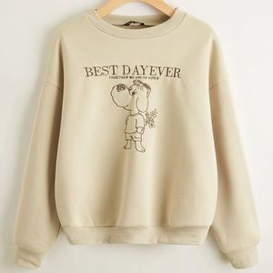 Cream Graphic Crew Neck